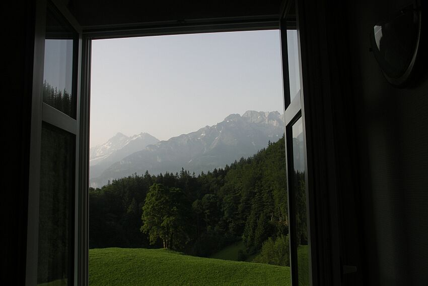 Blick beim Aufstehen im Hotel "Bären" in Hasliberg