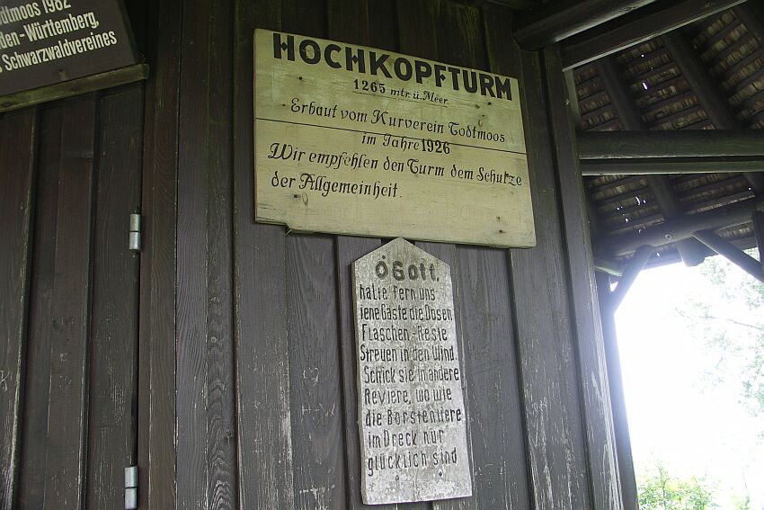 weise Sprüche am Hochkopfturm