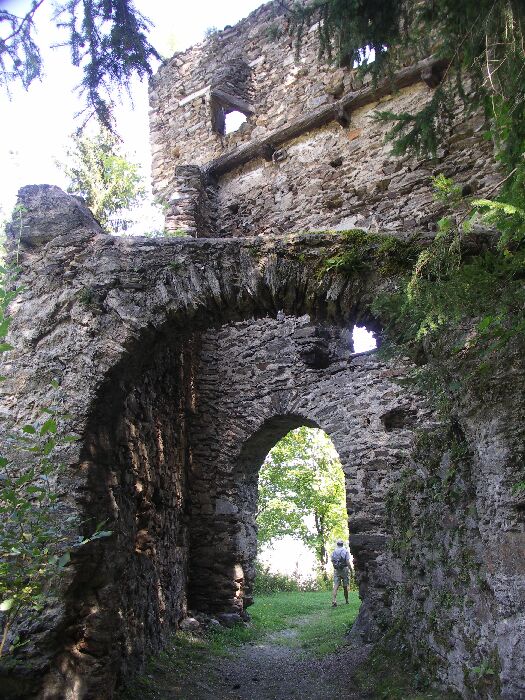 Burg (Geocachesuche) am Wegesrand